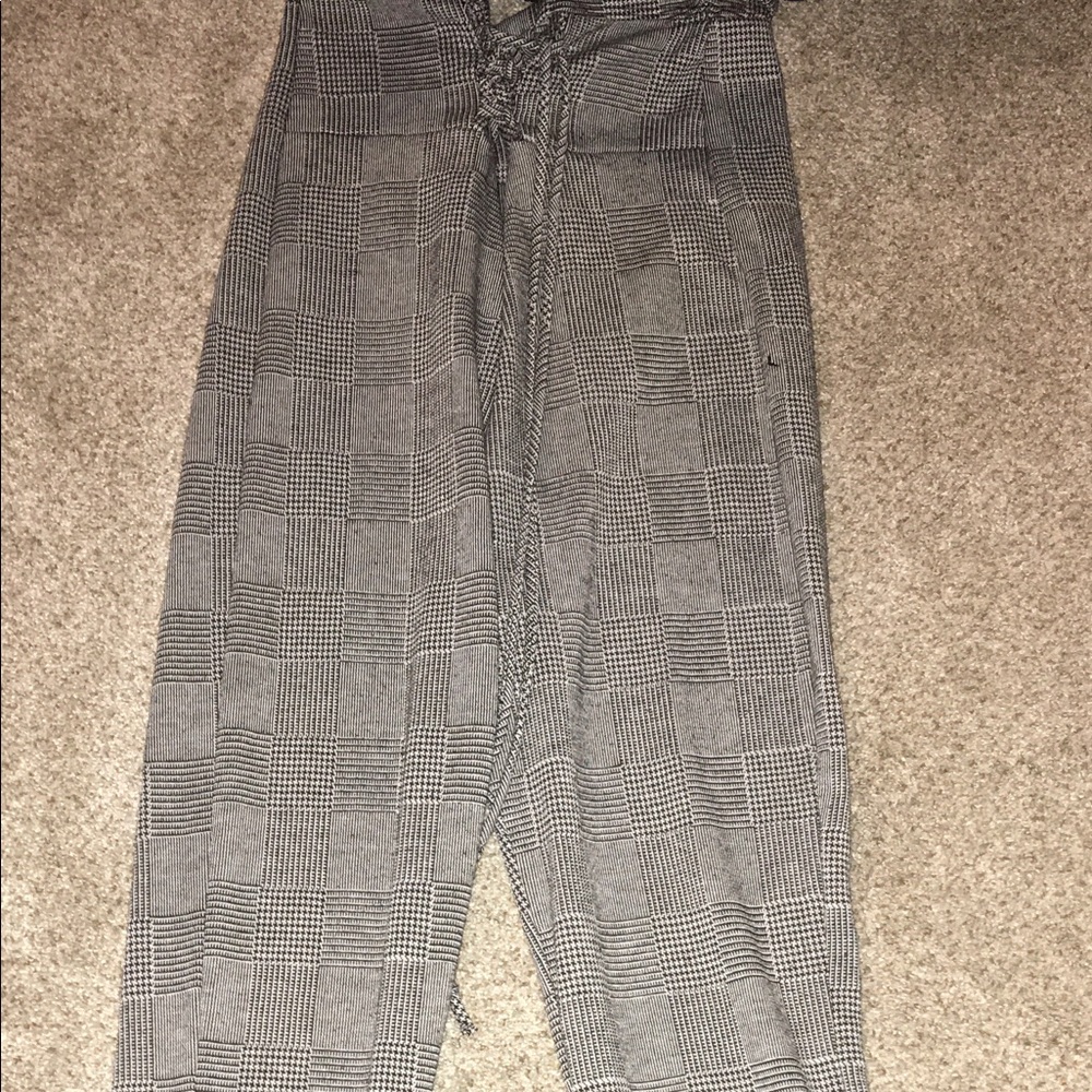 Grey, Checkerboard pants.